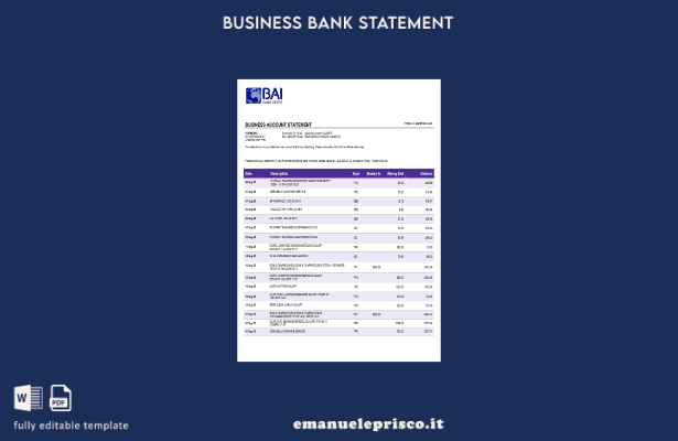stile verificato Modello di estratto conto aziendale Banco Africano de Investime
